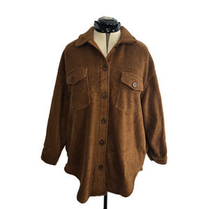 Black Tape Shirt Jacket Women's X Brown Button Down NWT